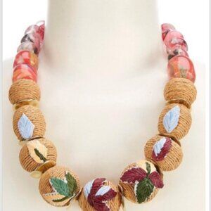 Floral Artwork Collar Necklace. 20 inches. NWT